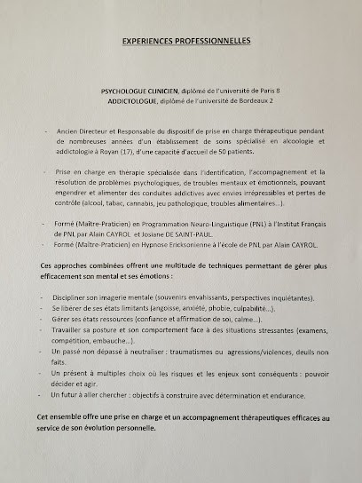LAMOUREUX Yannick : Psychologue Clinicien et Addictologue, Psychologue à Royan