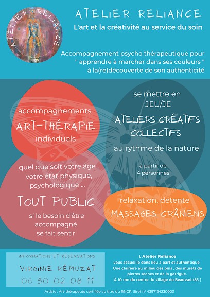 Virginie Rémuzat-Atelier Reliance, Psychothérapeute au Beausset