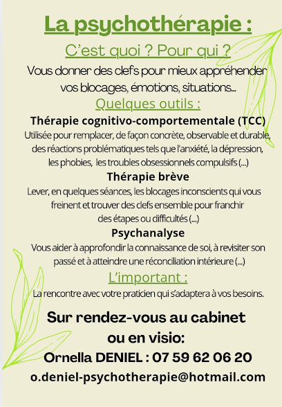 Ornella Deniel Psychotherapies, Psychothérapeute à la Garde