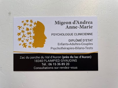 PSYCHOLOGUE MIGEON D'ANDREA Anne-Marie, Psychologue à Plaimpied-Givaudins